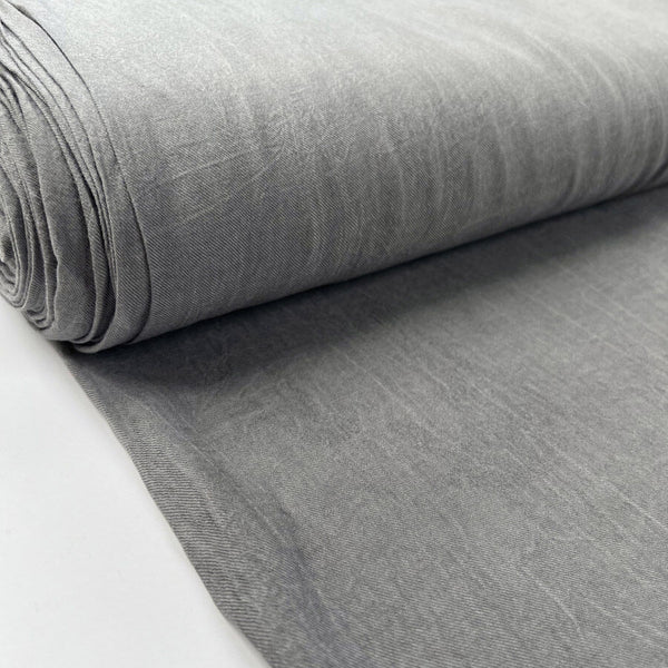 Cloud Viscose Shirting Grey Fine Woven Lightweight Fabric Bolt