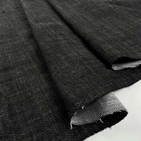 Como Moderno Denim Adriano Cotton Elastane Black Stretch Woven Fabric