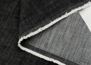 Como Moderno Denim Adriano Cotton Elastane Black Stretch Woven Fabric Fold