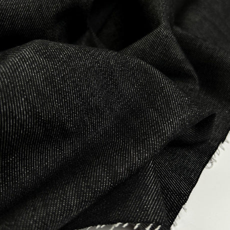 Como Moderno Denim Raffaello Cotton Elastane Black Stretch Woven Fabric