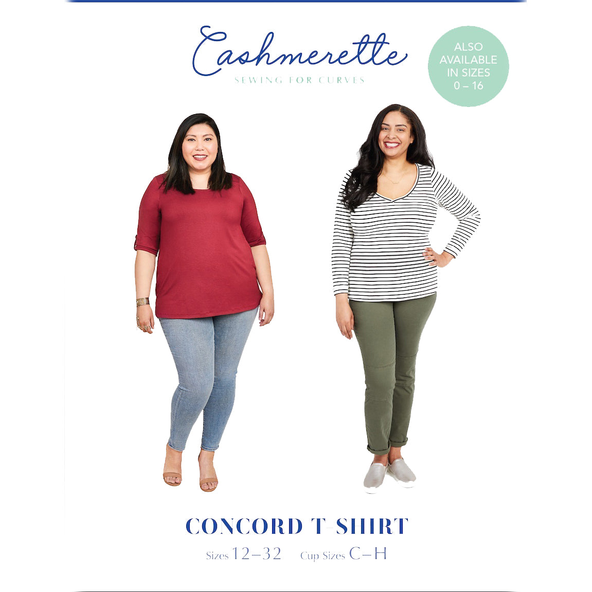 Cashmerette - Concord T-Shirt Sewing Pattern (US 12-32)