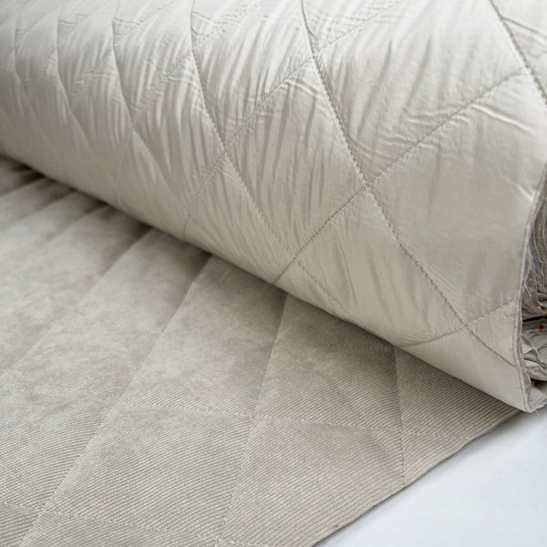 Corduroy Quilting Cream Polyester Wadded Diamond Coating Fabric Roll