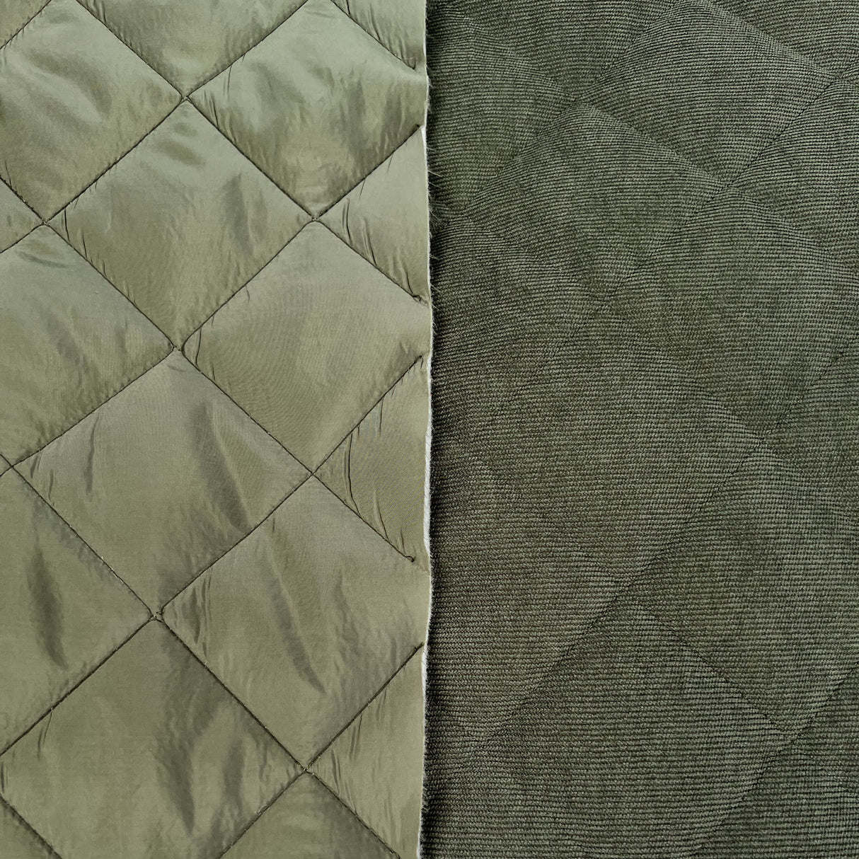 Remnant - Corduroy Quilting - Olive (1.5m)