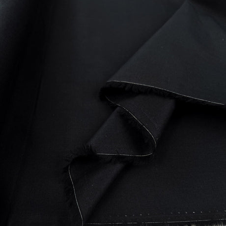 Core Range Cotton Lawn Black Combed Woven Plain Dress Fabric Fold