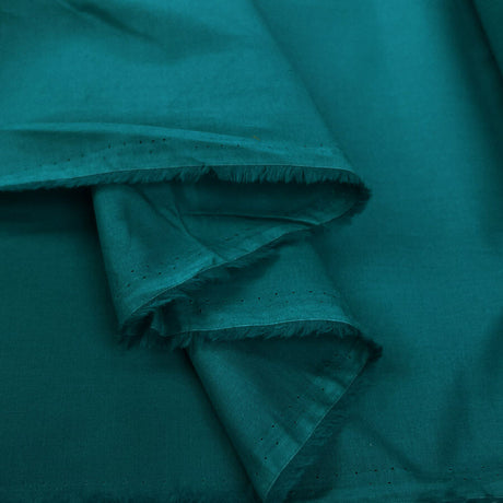 Core Range Cotton Lawn Teal Combed Woven Plain Dress Fabric Fold