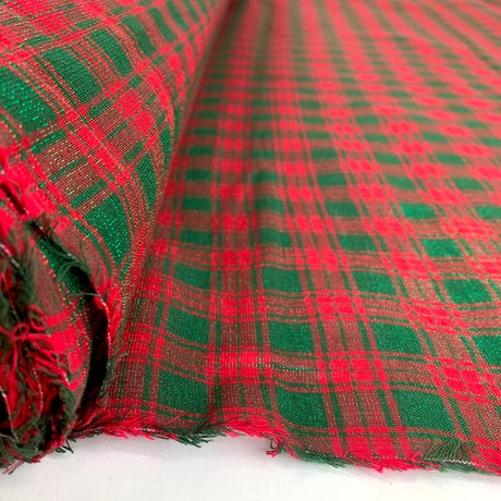 Cotton Lourex Green Tartan Roll