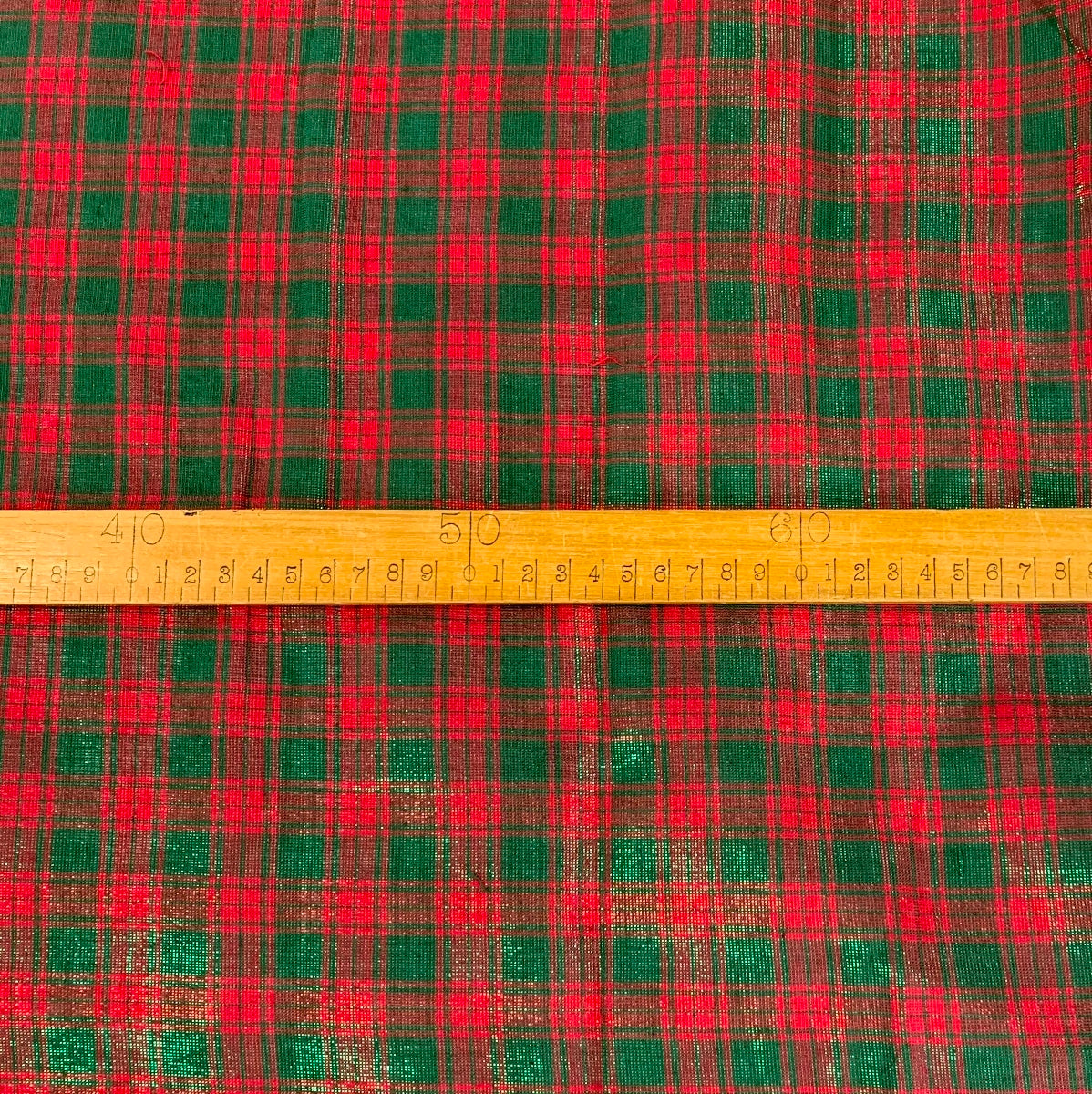 Cotton Lurex - Large Tartan - Green