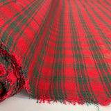 Cotton Lurex - Large Tartan - Red