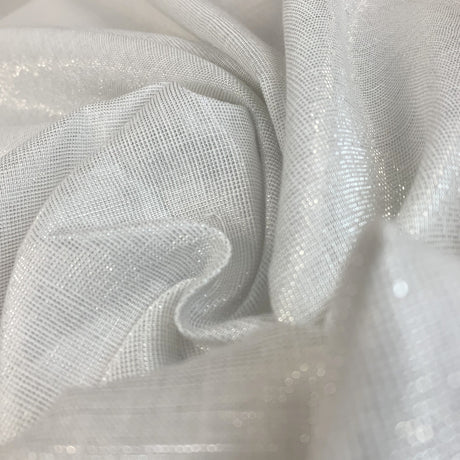 Cotton Lurex Pale Silver Metallic Craft Fabric Fold