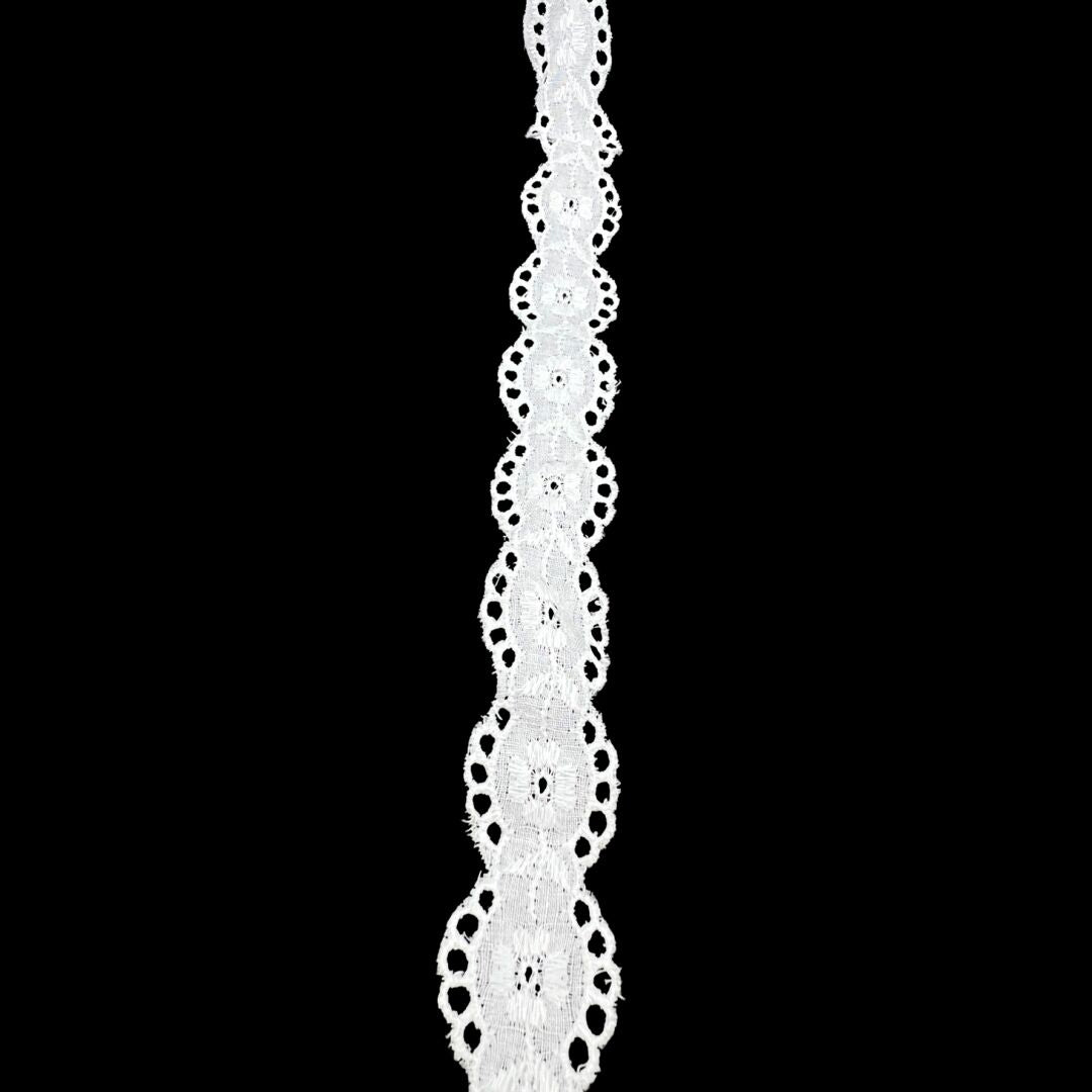 Cotton Austrian Broderie Anglaise Trim Agnes 25mm Wide