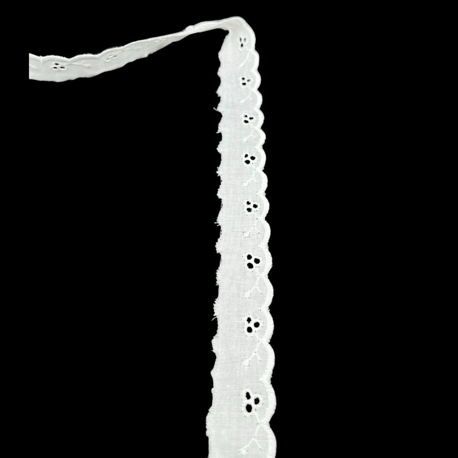 Cotton Austrian Broderie Anglaise Trim Edith 23mm Wide