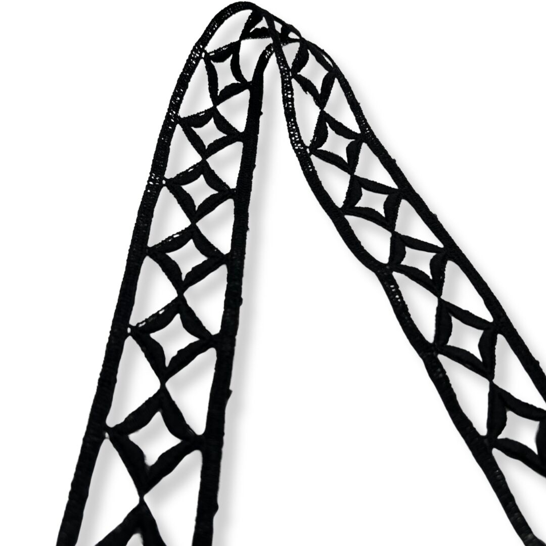Embroidered Geometric Trim - Black