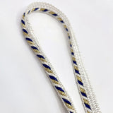 Flanged Insert Piping Cord - Navy, White & Gold