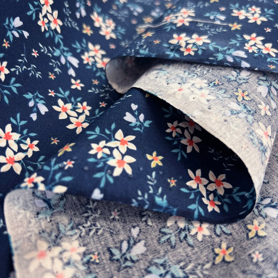 Poplin Print - Liberty Navy II