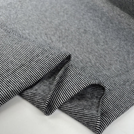 Cotton Jersey Black White Stripe Pinstripe Elastane Stretch Top Fabric Fold