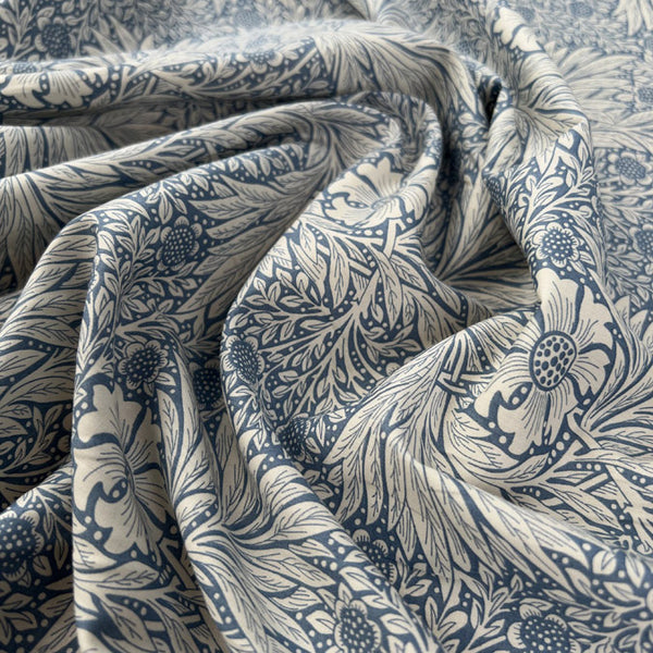 Cotton Lawn Billie Delph Floral Blue Print Dress Fabric