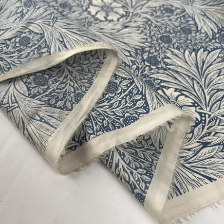 Cotton Lawn Billie Delph Floral Blue Print Dress Fabric Fold