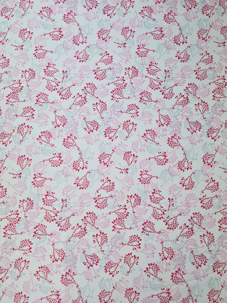 Cotton Poplin Floral Print Sewing Room Ivy Pink Full