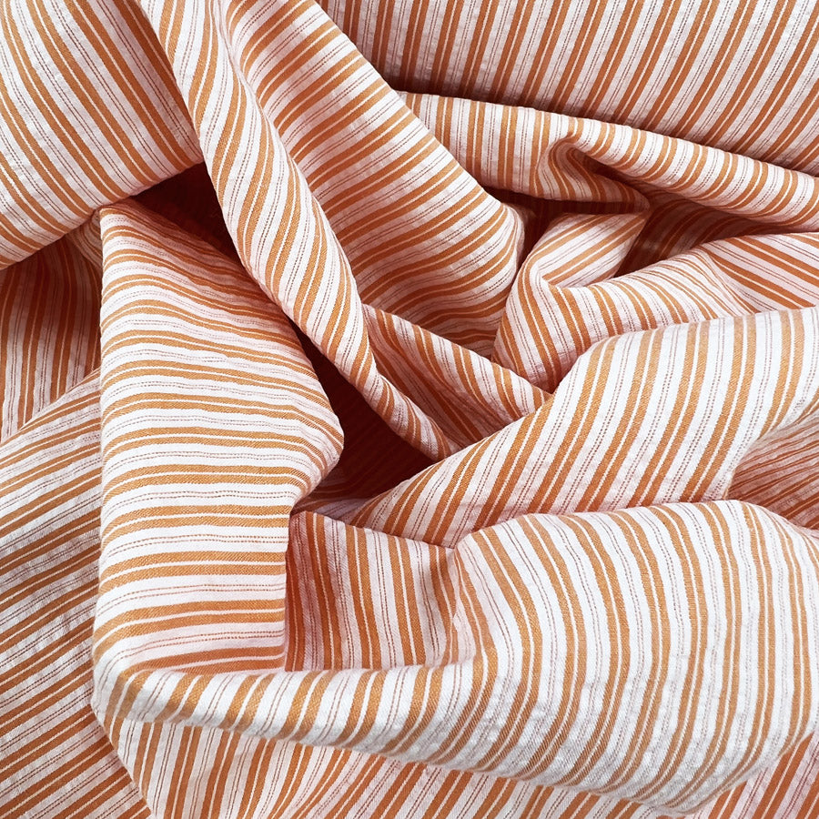 Remnant - Seersucker Stripe - Orange (1.5m)