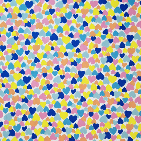 Cotton Sewing Room Blue Hearts Fabric Print