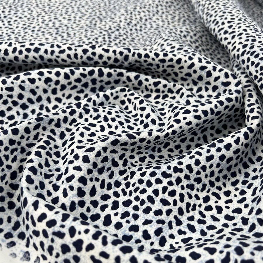 Cotton Stretch - Navy Cheetah