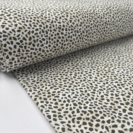 Cotton Stretch Olive Cheetah White Animal Print Polyester Elastane Woven Trouser Fabric Bolt