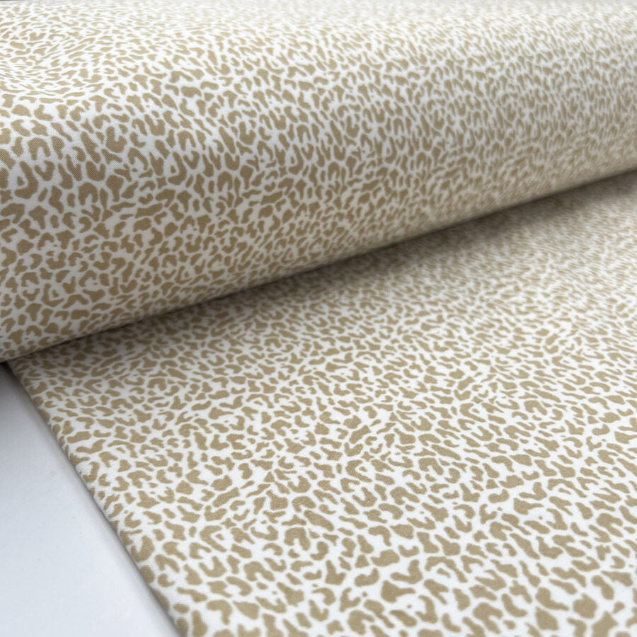 Cotton Stretch - Sand Leopard