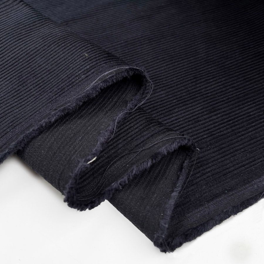 Cotton Trouser Fabric 8 Wale Cord Midnight Fold