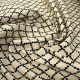 Cotton Twill - Cream Trellis