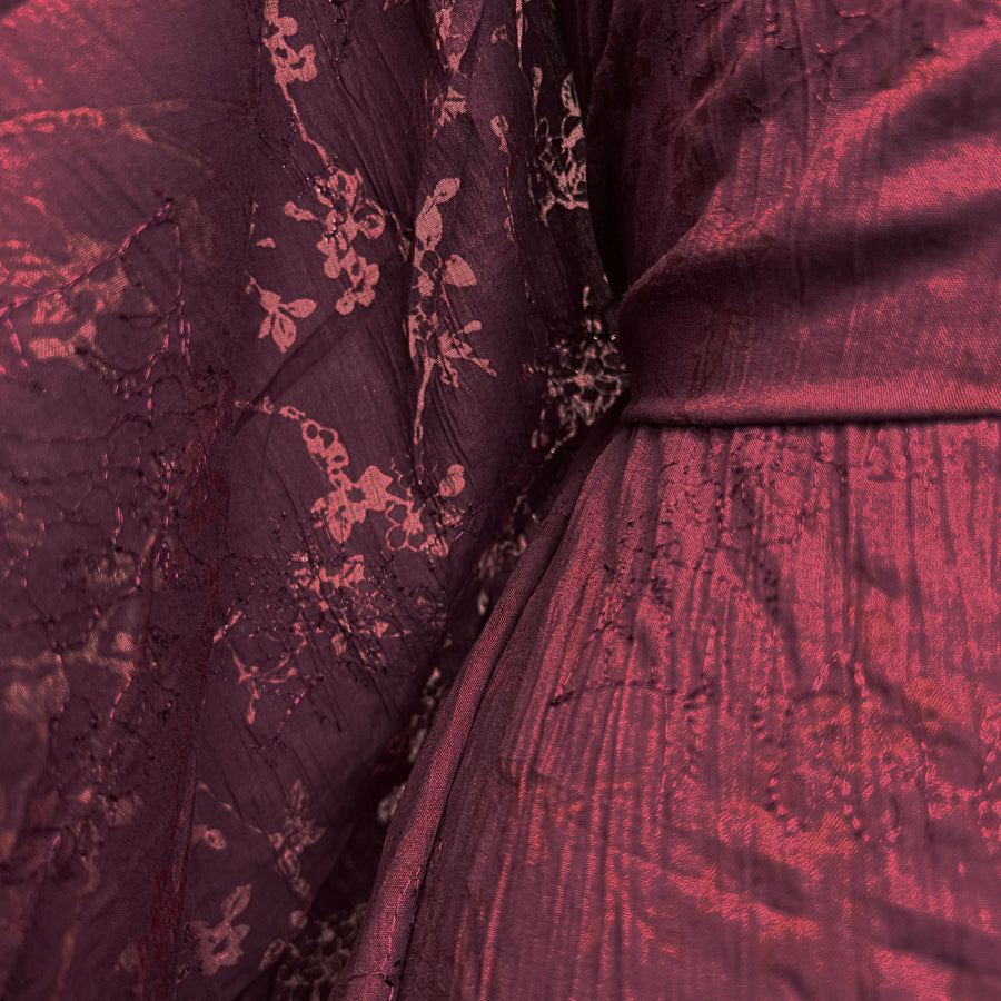 Remnant - Crinkle Stitch - Burgundy (1m)