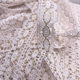 Crochet Lace Ribbon - Golden Eye - White