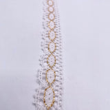 Crochet Lace Ribbon - Golden Eye - White