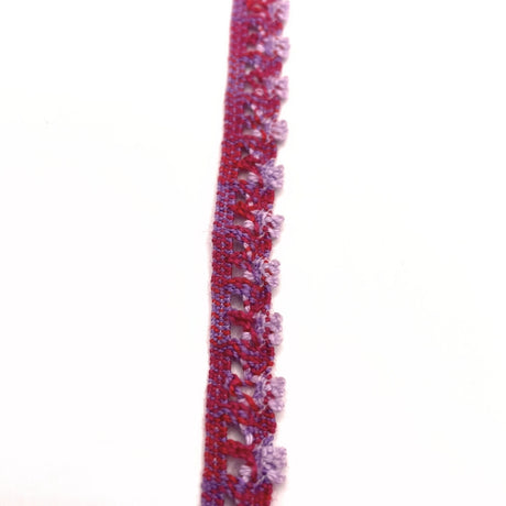 Crochet stretch lace trim pink cu 2