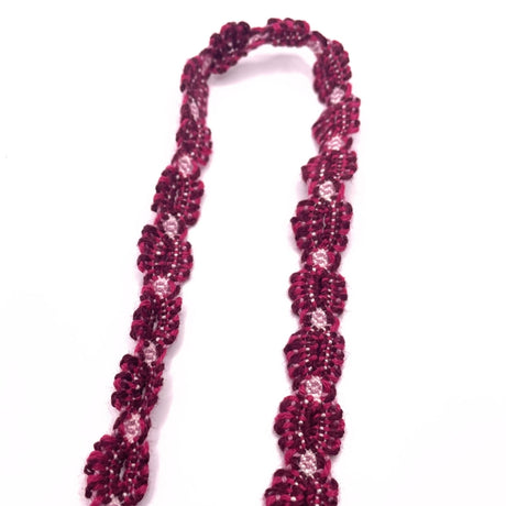 Crochet stretch lace trim plum