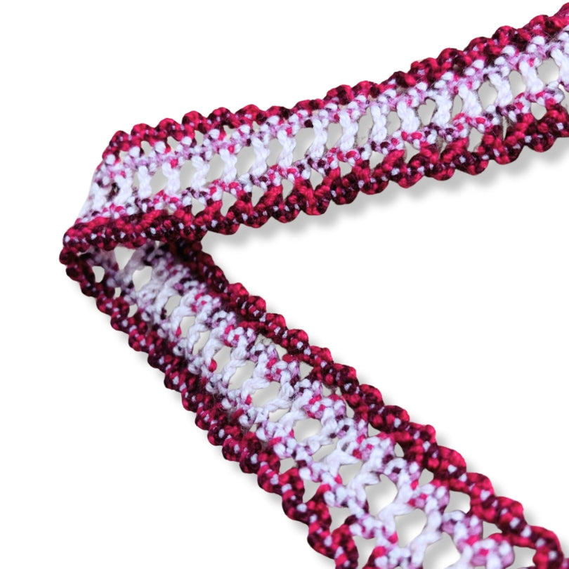 Crochet Stretch Lace - Red and Pink