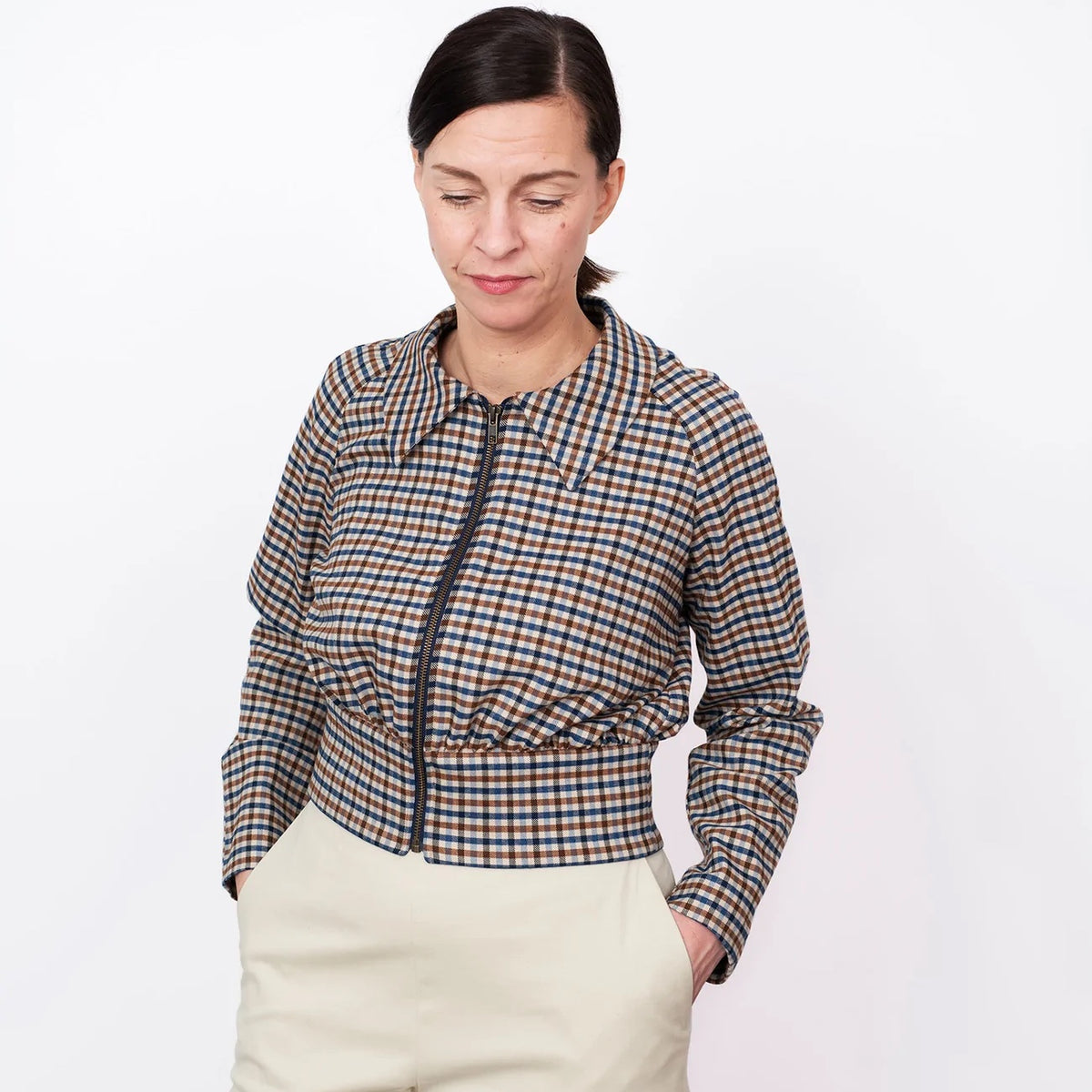 Cropped Jacket Paper Sewing Pattern | The Assembly Line – Croft Mill