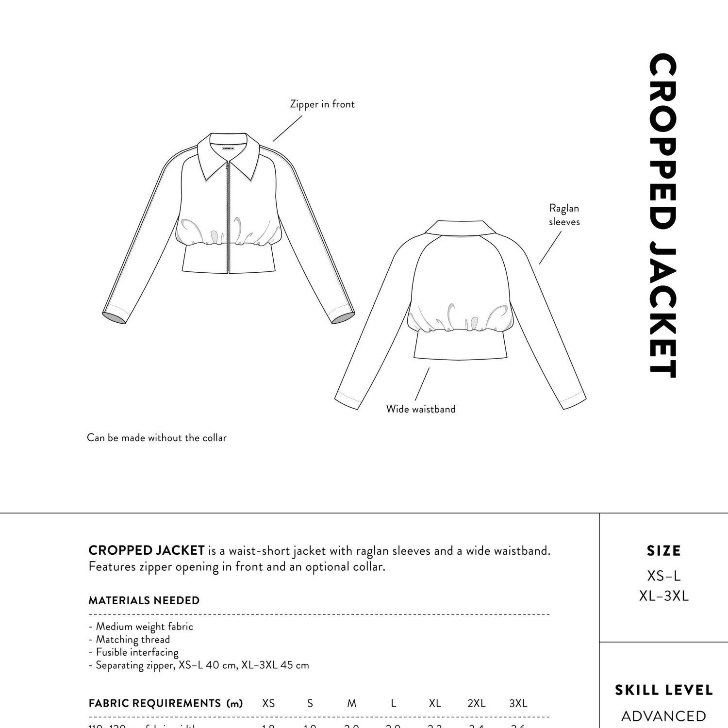 The Assembly Line - Cropped Jacket Pattern