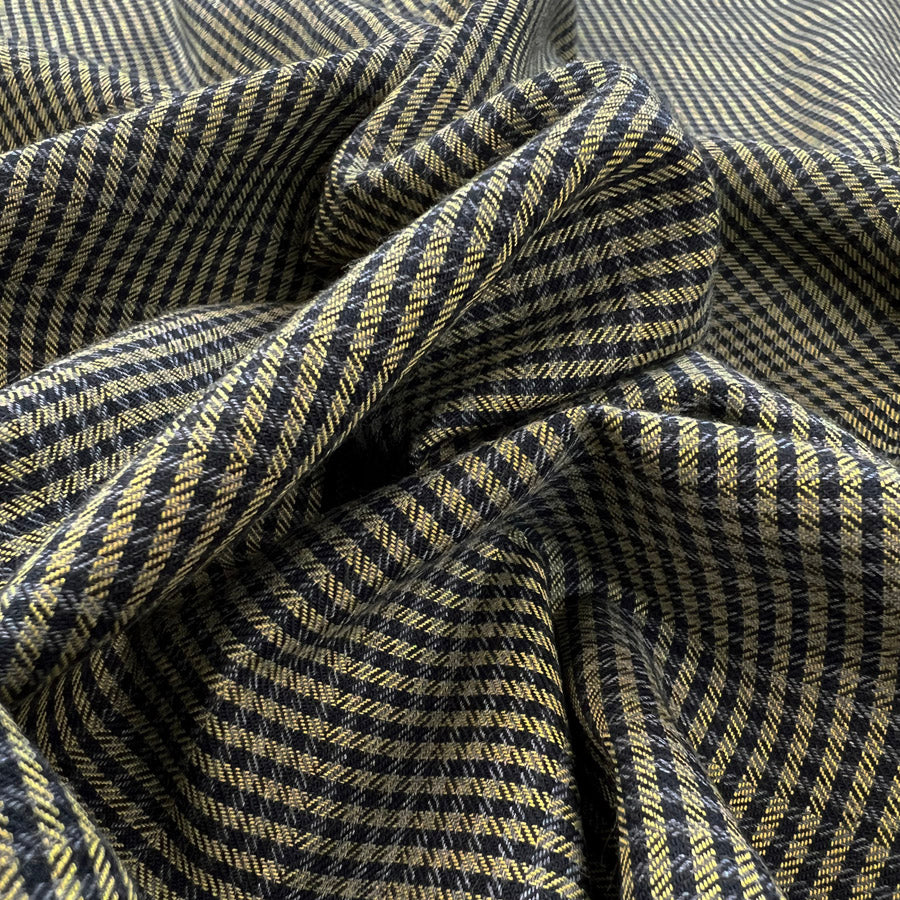Cross Roads Yellow Check Brushed Cotton Fabric