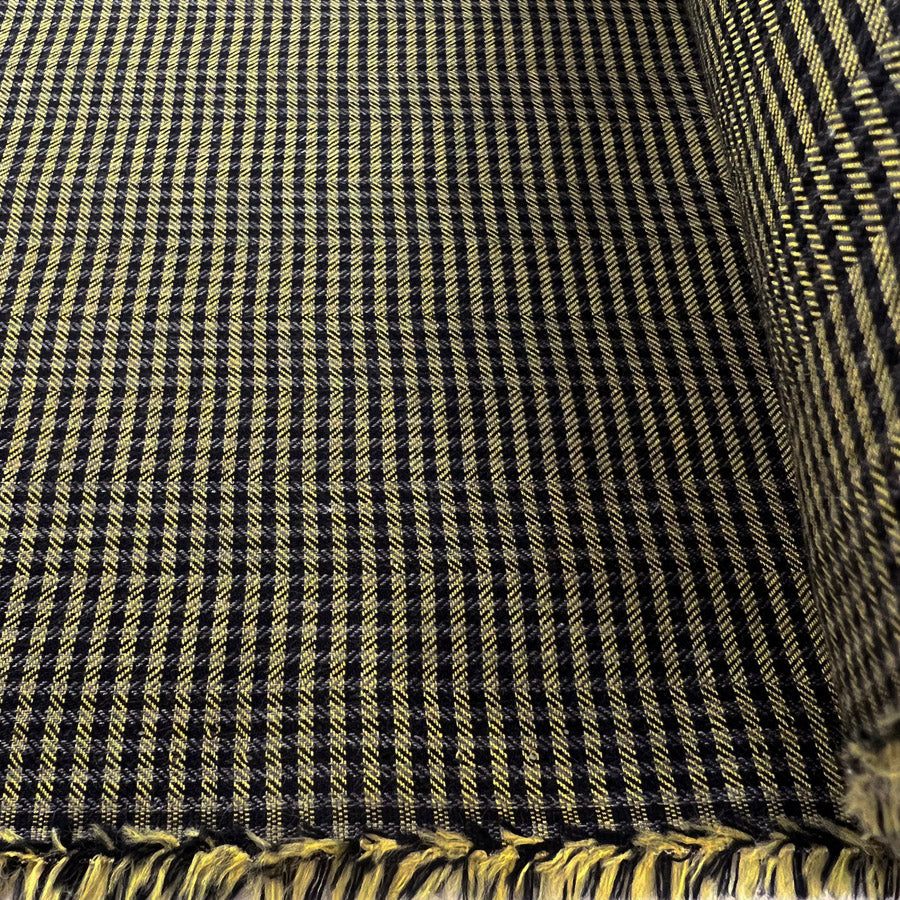Cross Roads Yellow Check Brushed Cotton Fabric Roll
