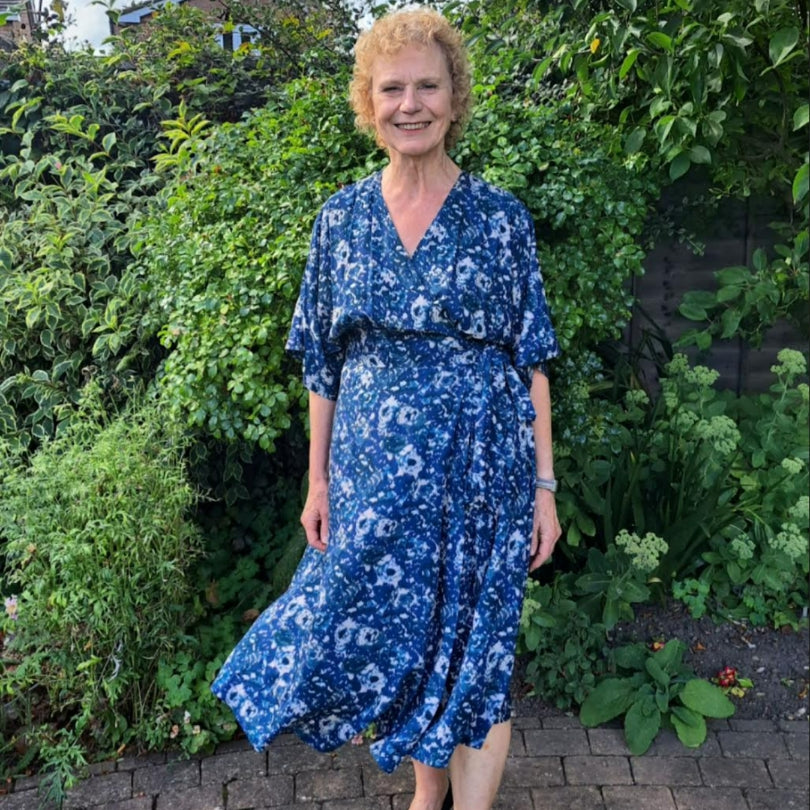 Customer Make By Christine Viscose Challis Fabric Closet Core Elodie Wrap Dress Pattern September 2023