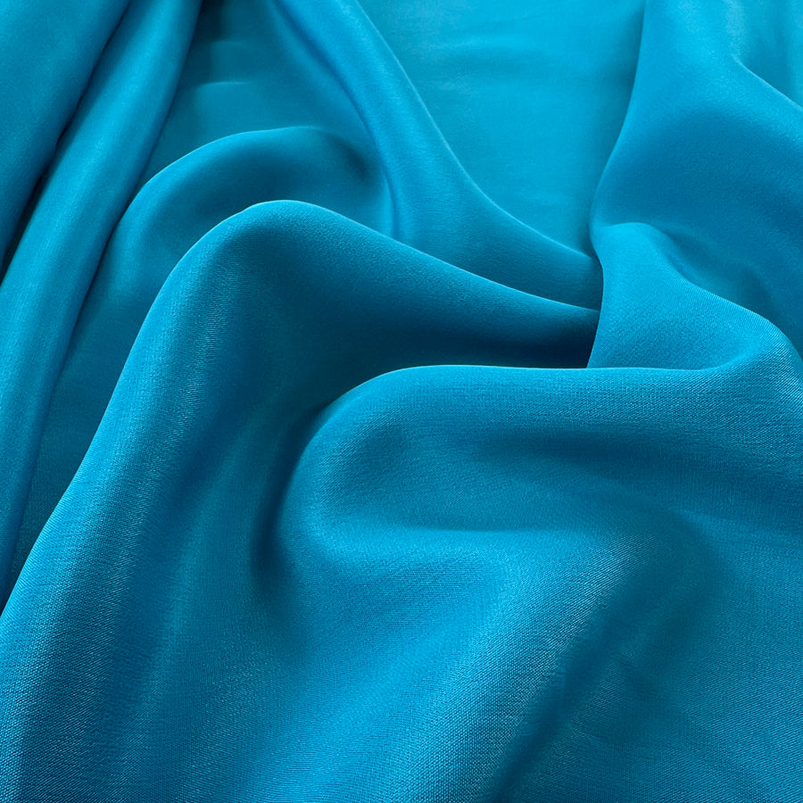 Danbury Crepe Turquoise Acetate Polyester Silk Dress Fabric
