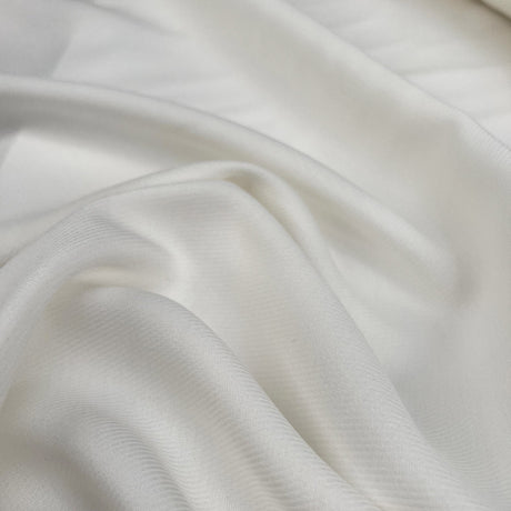 Darling Viscose Wool White Soft Twill Fine Crepe Suiting Fabric