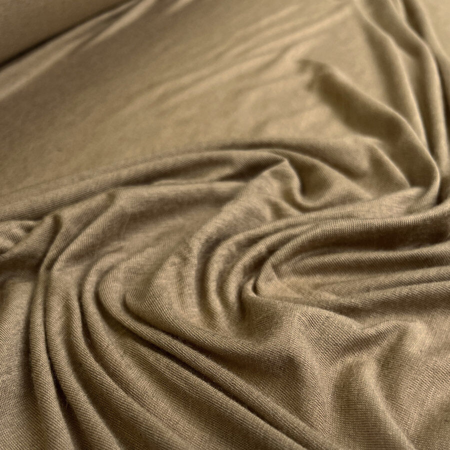 Cashmere Tan Color Italian Nylon Cashmere Jersey Fabric | Daylight Robbery - Tan – Croft Mill