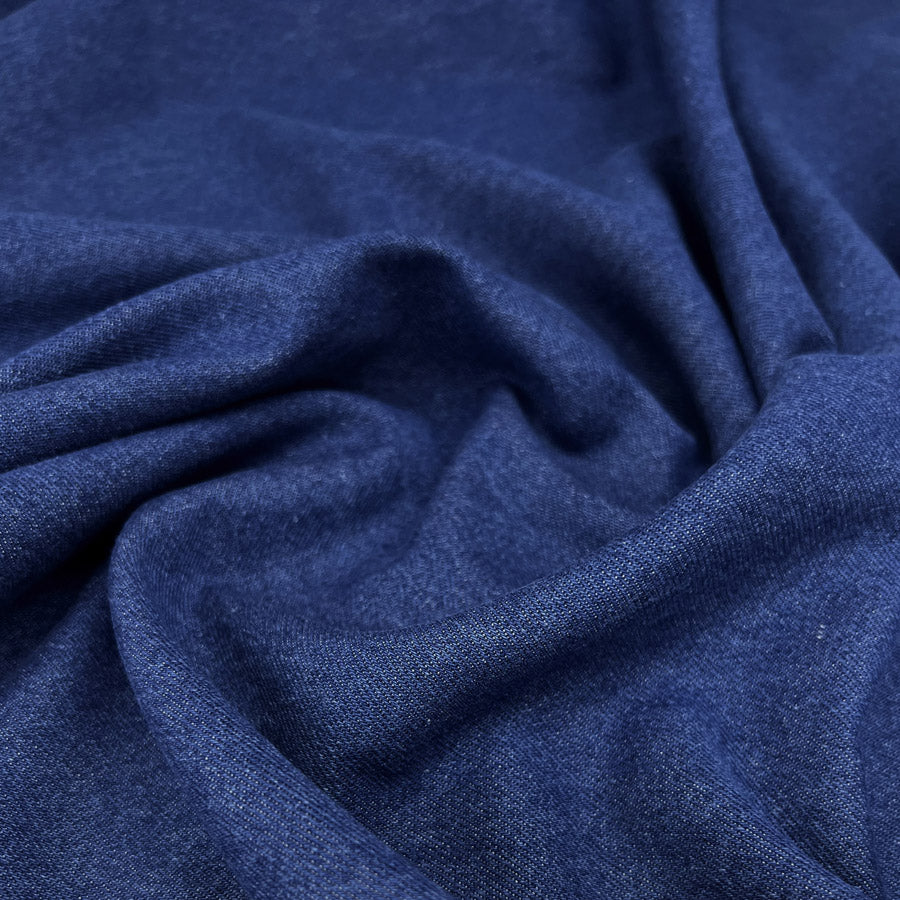 Denim By The Dozen Classic Blue 12oz Washed Cotton Woven Jean Fabric