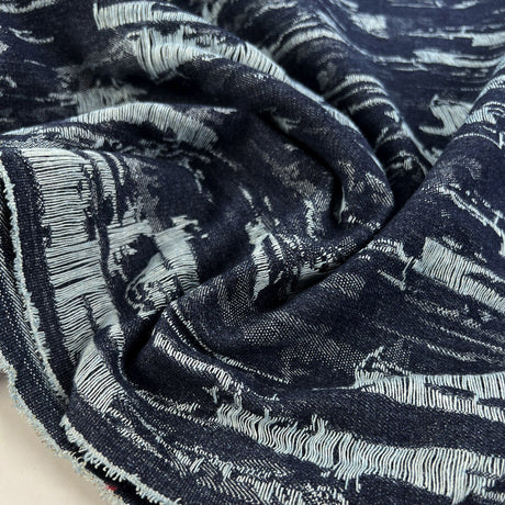 Denim Deconstruct Indigo Cotton Polyester Distressed 10 5oz Jacketing Fabric