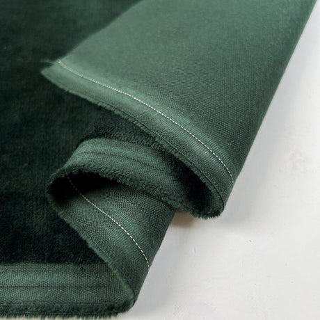Designer Velvet Bottle Green Cotton Soft Dress Fabric Fold