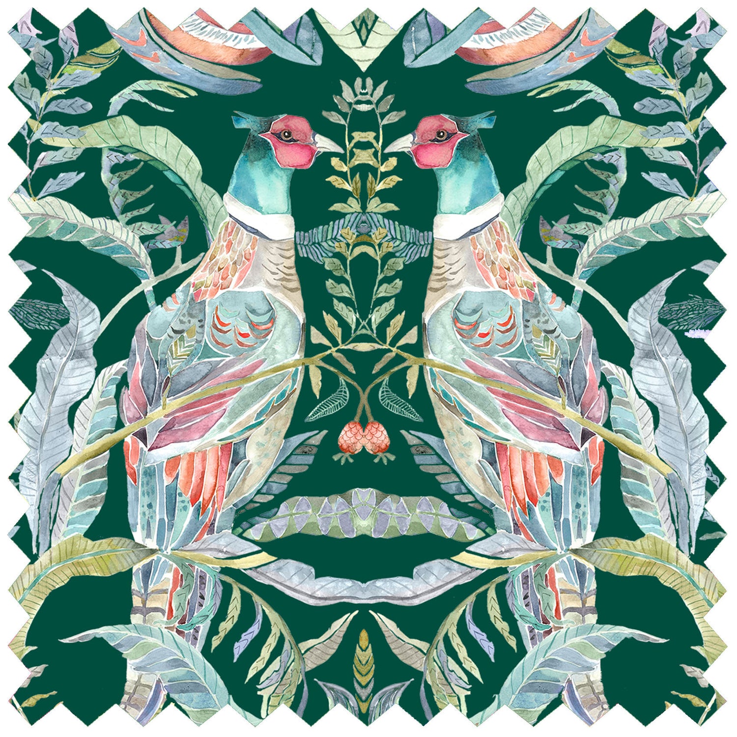 Voyage - Netherton Pomegranate Emerald Morlich Cotton