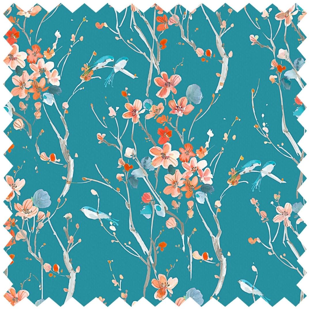 Voyage - Armathwaite Peach Kingfisher Ness Poplin Cotton