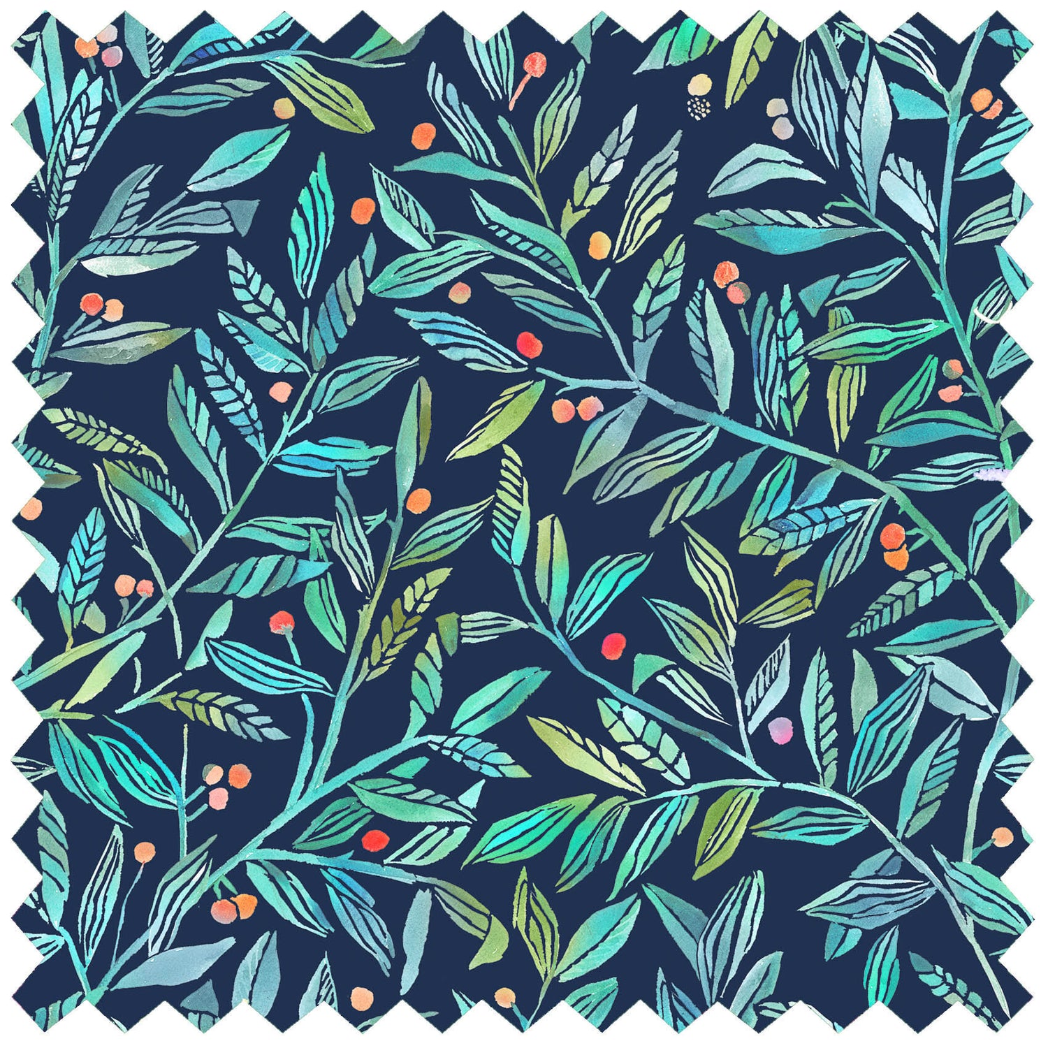 Voyage - Torquay Pomegranate Navy Ness Poplin Cotton