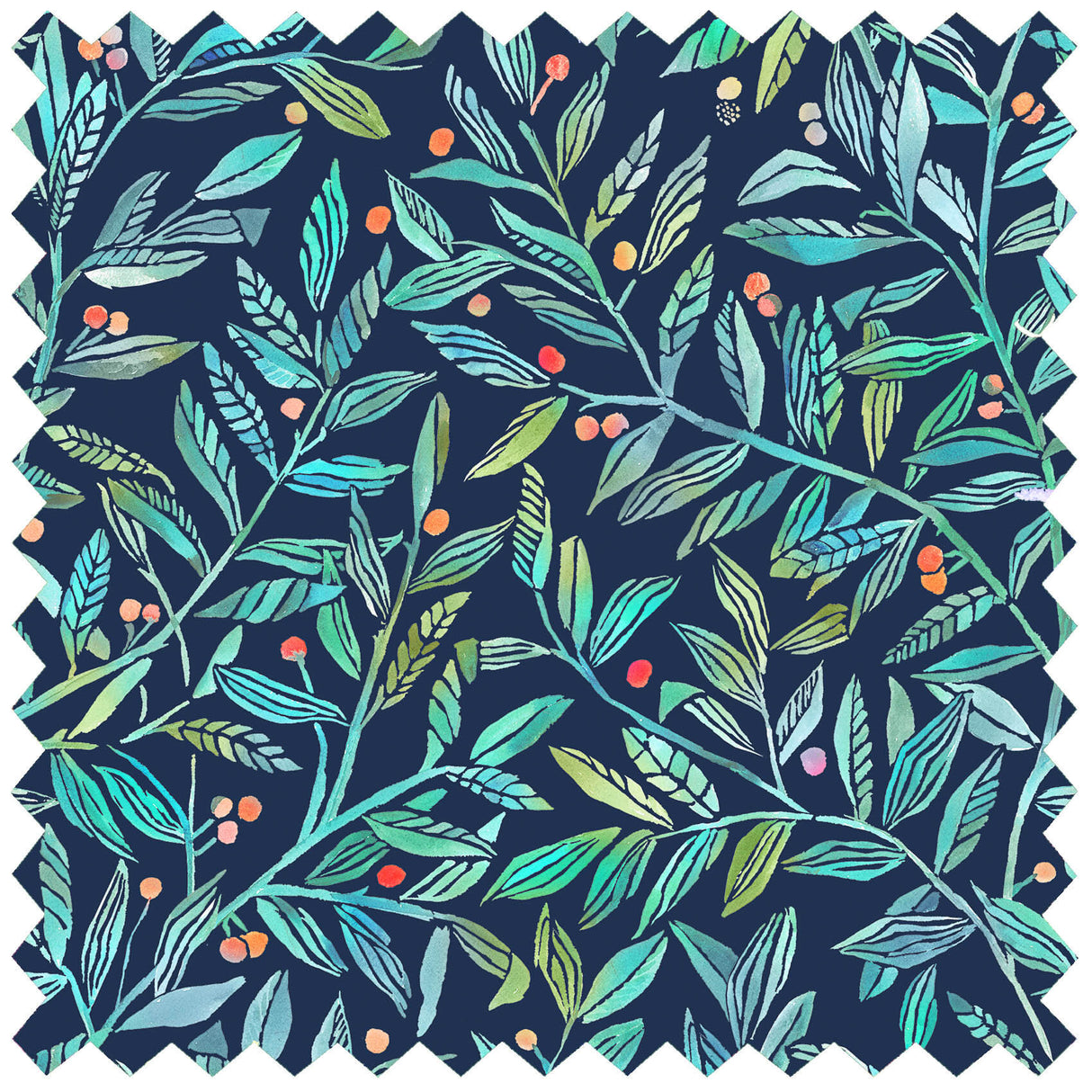 Voyage - Torquay Pomegranate Navy Ness Poplin Cotton